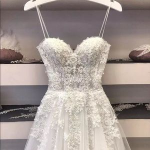White A Line Sweetheart Lace Wedding Dress New